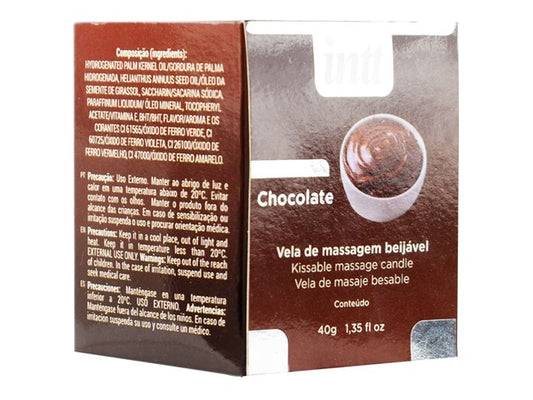 Vela de Massagem Beijável Chocolate 40g Intt Cosméticos