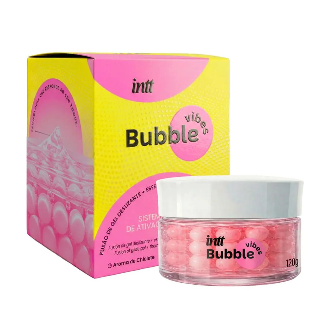 Bubble Vibes INTT Gel Sensorial 3 em 1 com Aroma de Chiclete 120g