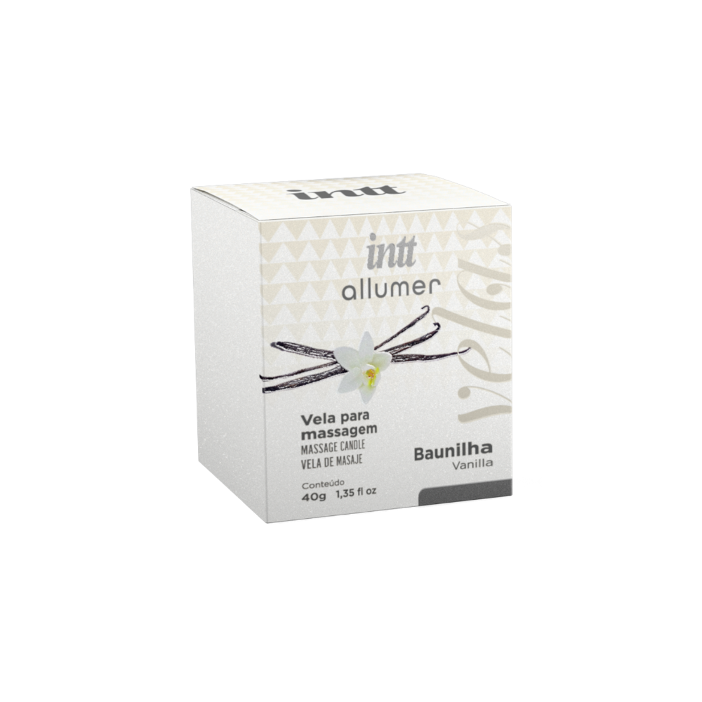 Vela de Massagem Baunilha Intt Allumer 40g Óleo Quente Afrodisíaco