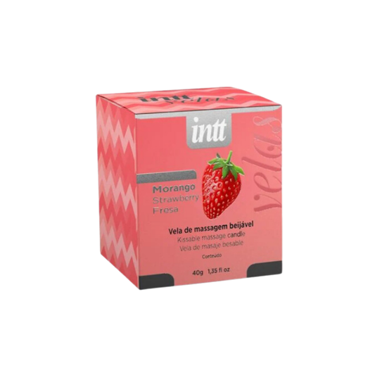 Vela de Massagem Beijável Morango 40g Intt Cosméticos